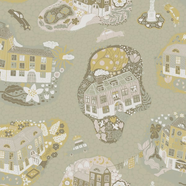 Galerie Wallpaper Product code: 29008 - Resan Wallpaper Collection - Green pink Colours -  
