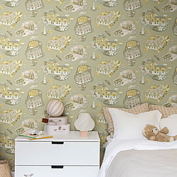 Galerie Wallcoverings Product Code 29008 - Resan Wallpaper Collection - Green pink Colours - Staden Design
