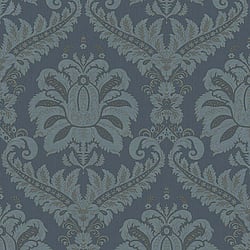 Galerie Wallcoverings Product Code 35926 - Ornamenta Wallpaper Collection - Blue Gold Colours - Traditional Damask Design