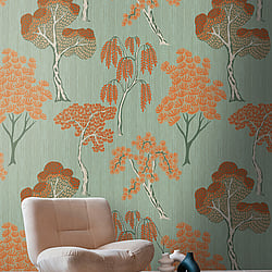 Galerie Wallcoverings Product Code WH45253M - Welcome Home Murals Wallpaper Collection - Yellow, Green, Orange Colours - Rustic Forest Charm Design