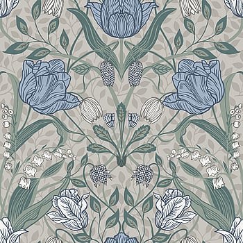 Galerie Wallcoverings Product Code 33008 - Apelviken Wallpaper Collection - Cream Blue Green Grey Colours -  