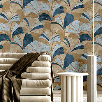 Galerie Wallcoverings Product Code 49326 - Stratum Wallpaper Collection - light blue blue gold Colours -  